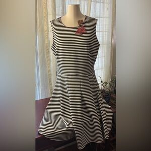 Danny & Nicole Black and White Striped Dress